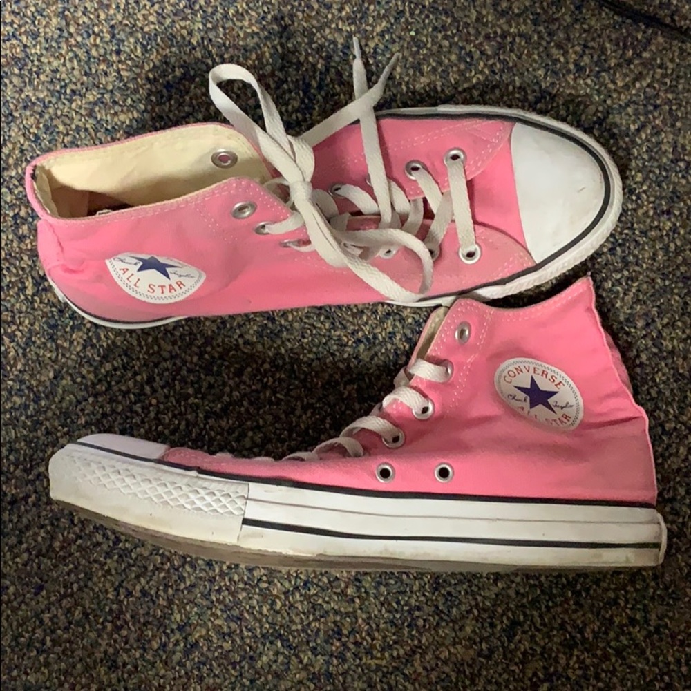 High top pink converse- Womens 10